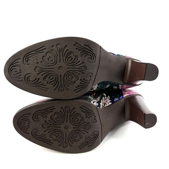 Boho Ankle Boots 42 Colorful Retro Hippie Lace Zip Up Bootie Womens Unique NEW - Picture 9 of 14